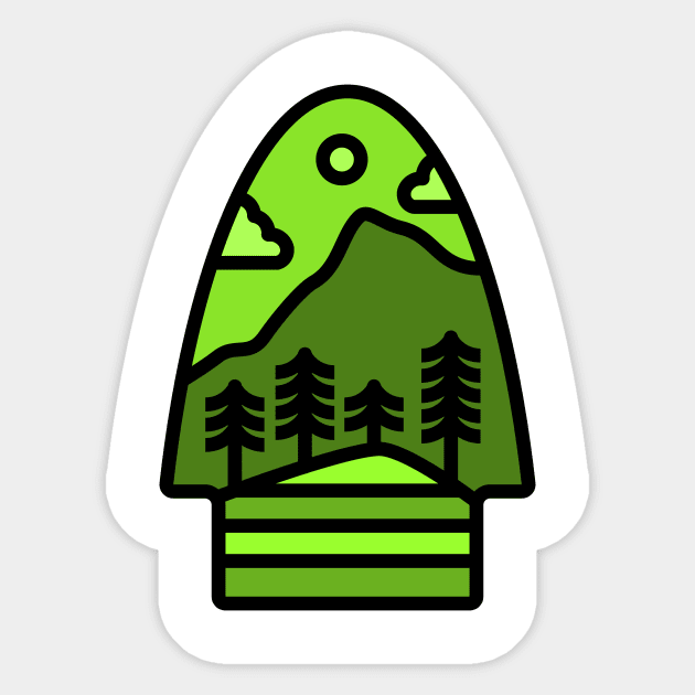 Forest and mountain Sticker by polkamdesign